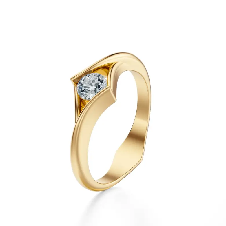 Pierścionek zaręczynowy złoty z diamentem AJPZ_105